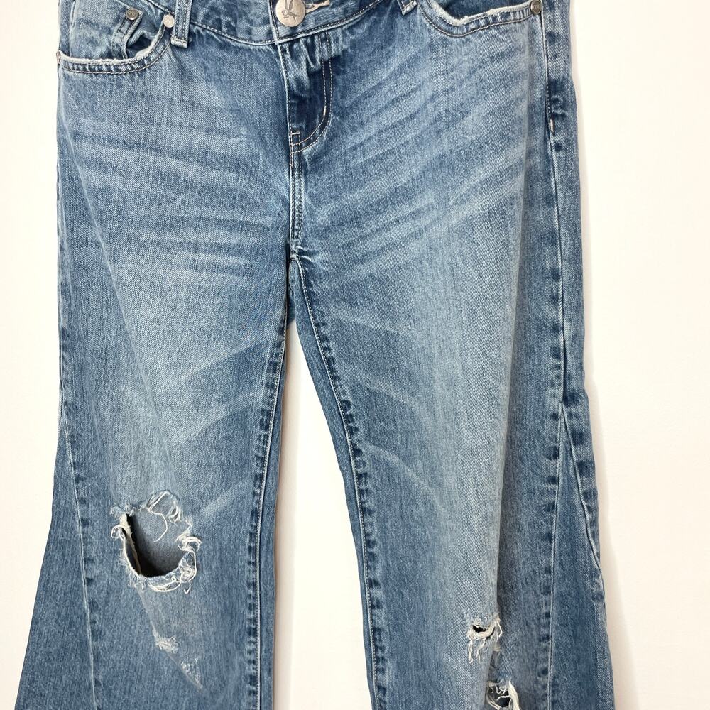 One Teaspoon Light Blue Distressed Straight Leg Jeans - Picture 5 of 12